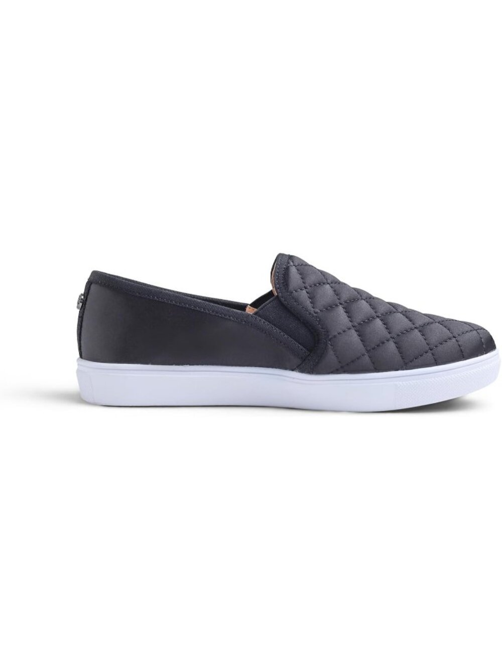 Women's Black Quilted Satin Silky Casual Slip On Comfort Loafer Flats Shoes - Picture 3 of 5